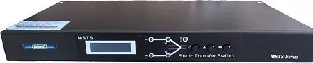 Статический переключатель ввода резервного питания на 16А MIK-ATS-2G-1U-16A-230-8-C13(LE)-2-C19(LE)-IEC309-16-2-P-M
