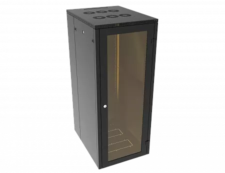 Шкаф телекоммуникационный напольный МИКсистем 19" серия ECO-L 18U 600*800 дверь стекло черный
